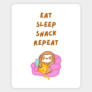 Eat Sleep Snack Repeat Sloth (Snack Ver.) Magnet